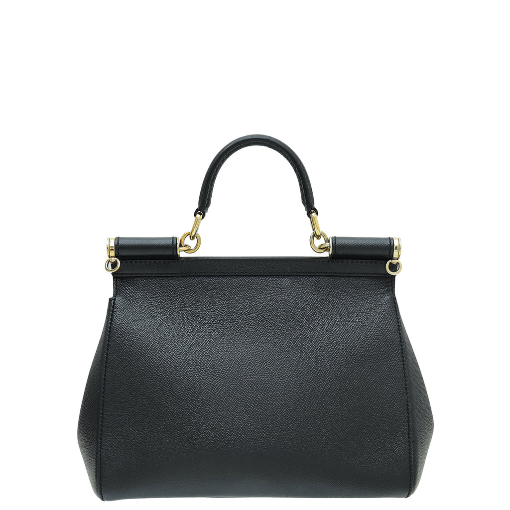 Dolce & Gabbana Black Dauphine Sicily Medium Bag