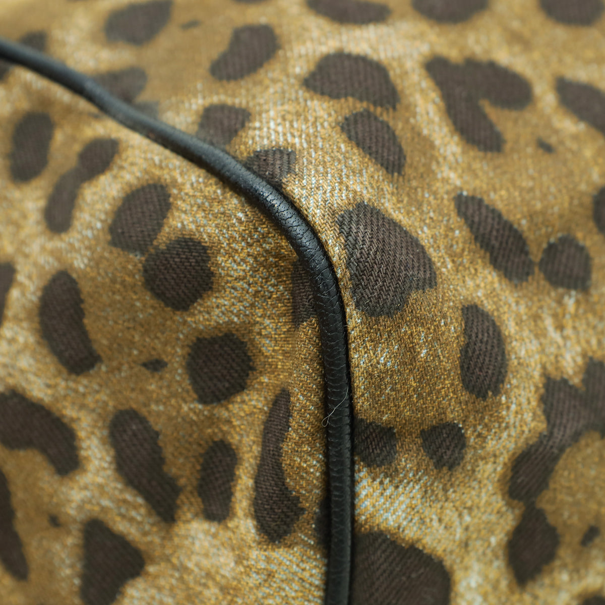 Dolce & Gabbana Bicolor Denim Leopard Print Miss Sicily Large Bag