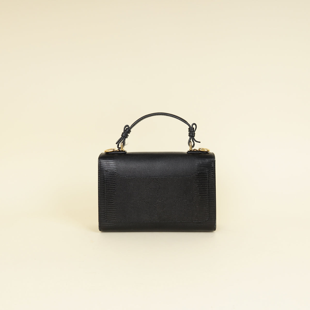 Dolce & Gabbana Black Iguana Print Lucia Bag