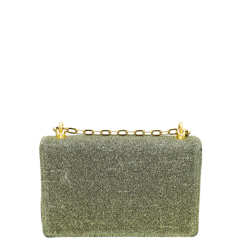 Dolce & Gabbana Metallic Gold Lurex DG Girls Flap Chain Bag