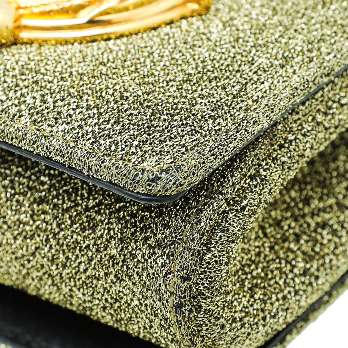 Dolce & Gabbana Metallic Gold Lurex DG Girls Flap Chain Bag