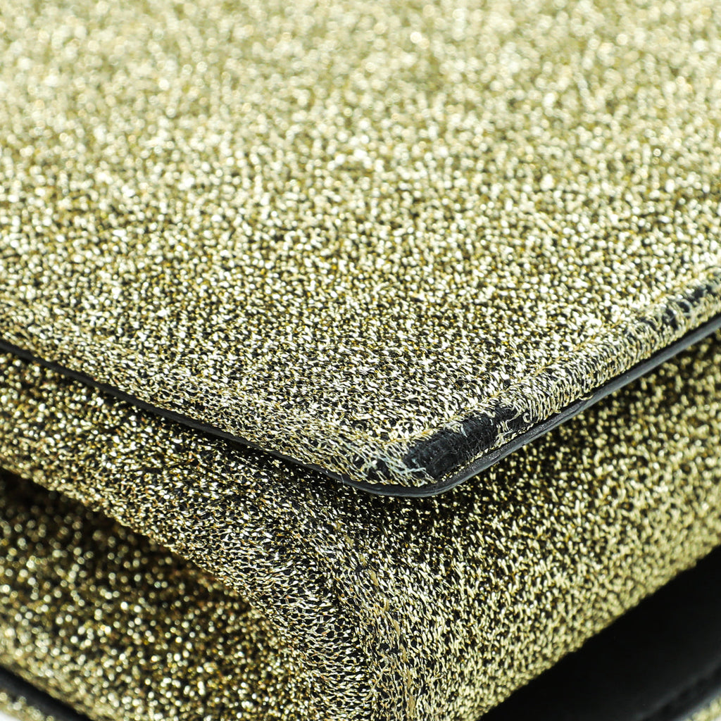 Dolce & Gabbana Metallic Gold Lurex DG Girls Flap Chain Bag