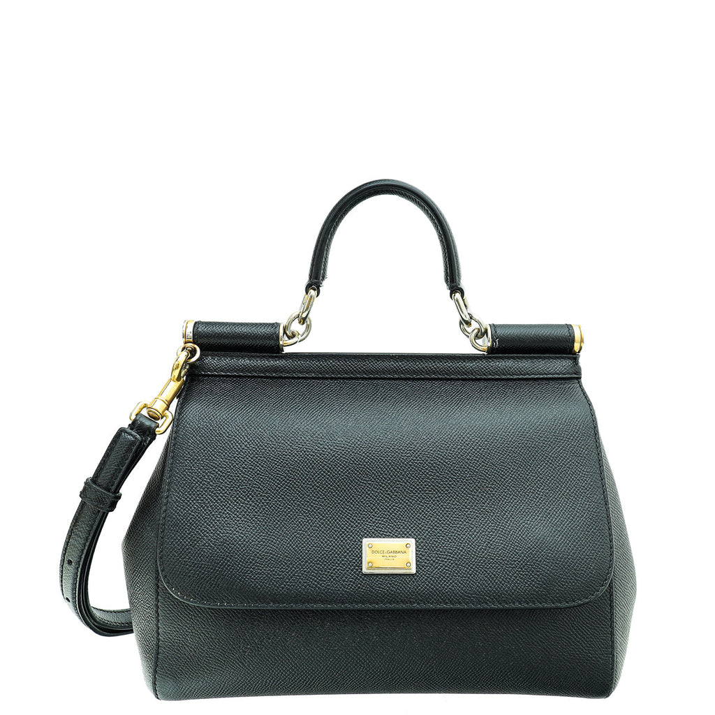 Dolce & Gabbana Black Dauphine Sicily Medium Bag
