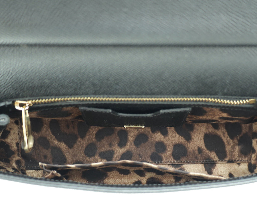Dolce & Gabbana Black Dauphine Sicily Medium Bag