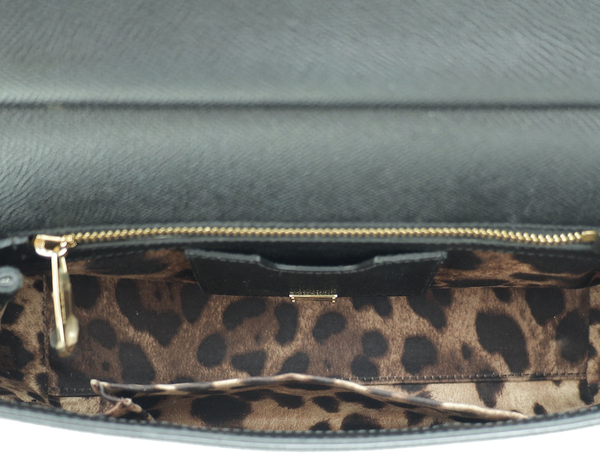 Dolce & Gabbana Black Dauphine Sicily Medium Bag