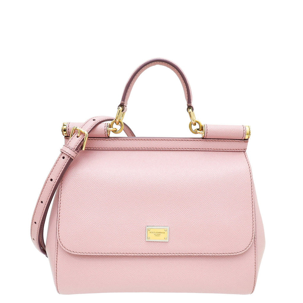 Dolce & Gabbana Light Pink Dauphine Sicily Medium Bag