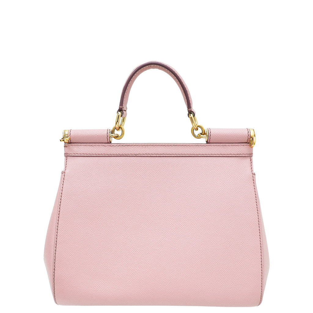 Dolce & Gabbana Light Pink Dauphine Sicily Medium Bag