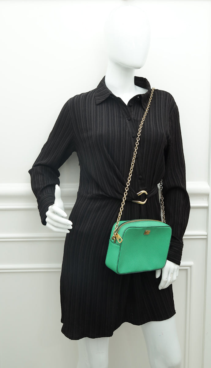 Dolce & Gabbana Green Dauphine Chain Camera Bag