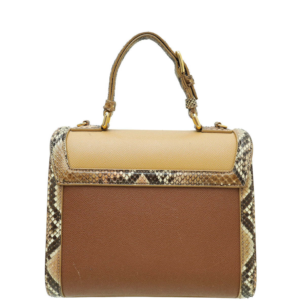 Dolce & Gabbana Tricolor Dauphine & Python Monica Medium Top Handle Bag