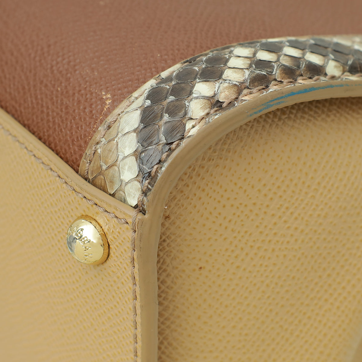 Dolce & Gabbana Tricolor Dauphine & Python Monica Medium Top Handle Bag