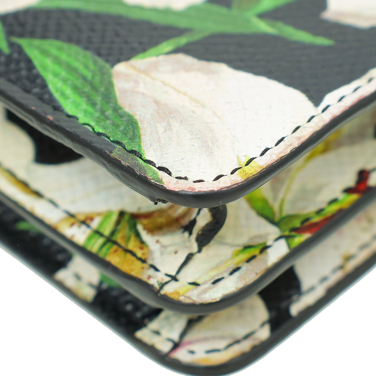 Dolce & Gabbana Black Multicolor Floral Print Flap Chain Crossbody Bag