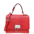 Dolce & Gabbana Red Lizard Print Miss Monica Top Handle Medium Bag