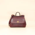 Dolce & Gabbana Burgundy Sicily Iguana Print Medium Bag
