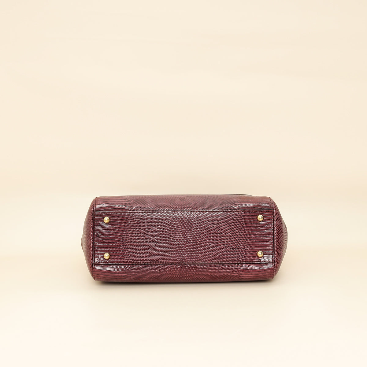 Dolce & Gabbana Burgundy Sicily Iguana Print Medium Bag