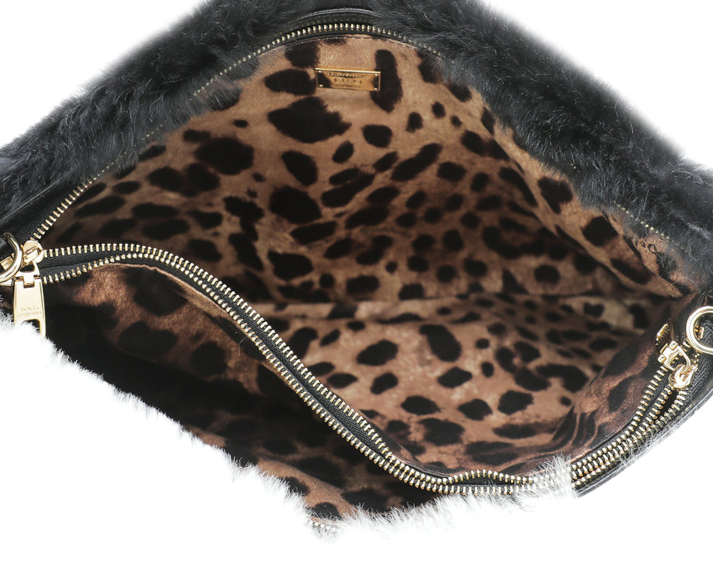 Dolce & Gabbana Bicolor DG Eco Fur Cleo Crossbody Bag