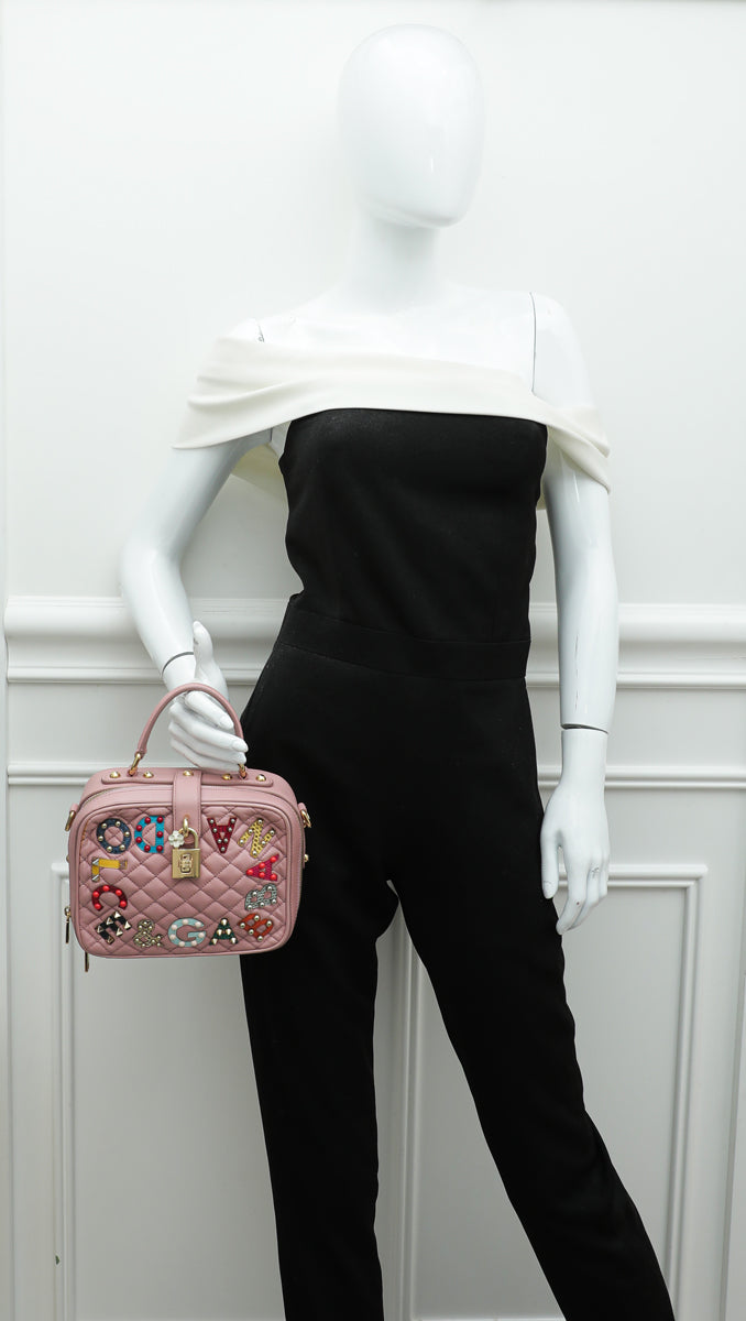 Dolce & Gabbana Pink Dolce Soft Embellished Small Bag