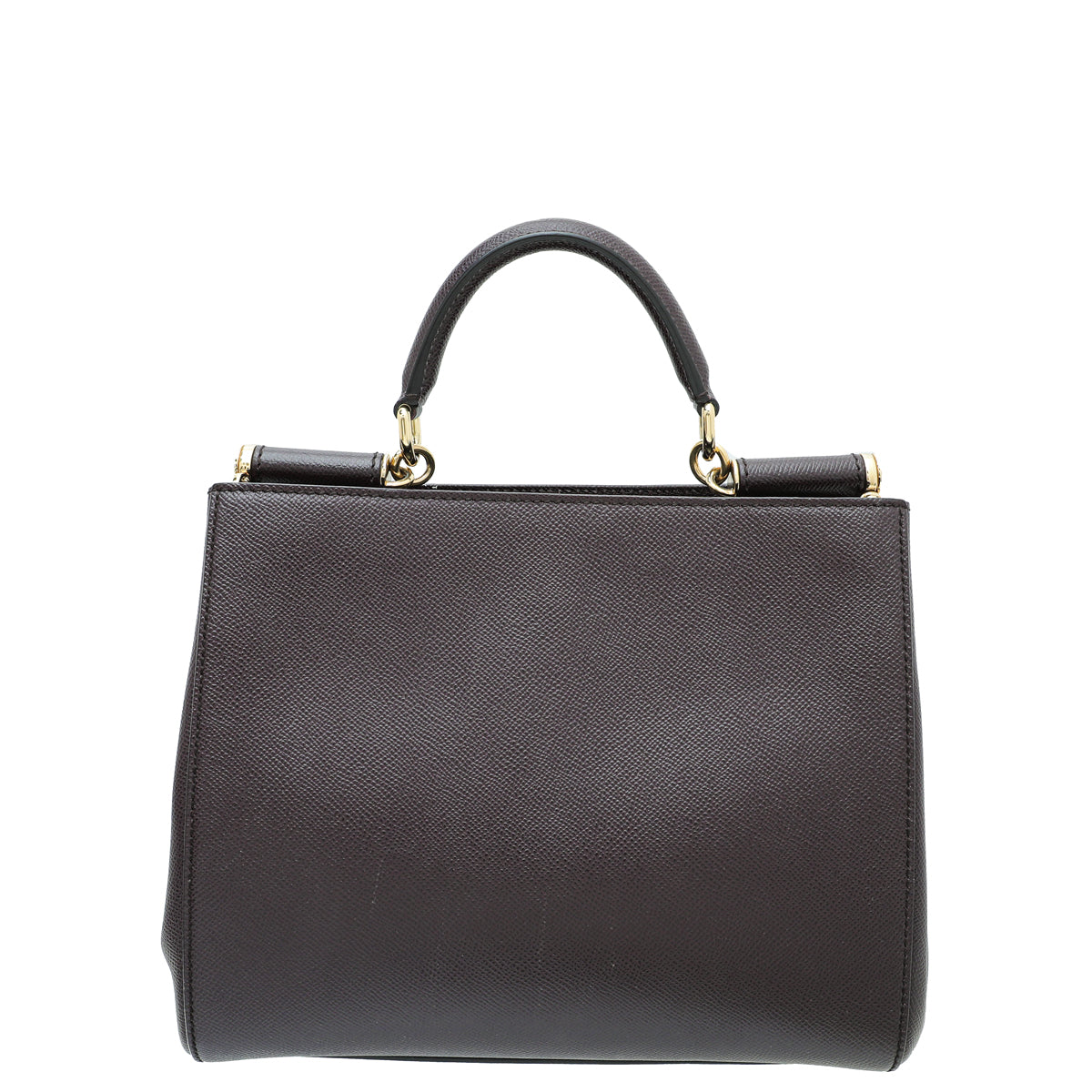 Dolce & Gabbana Burgundy Dauphine Sicily Shopper Medium Bag