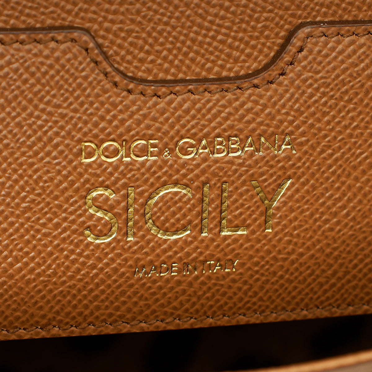 Dolce & Gabbana Brown Sicily Dauphine Medium Flap Bag