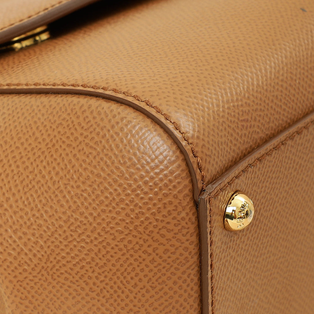 Dolce & Gabbana Brown Sicily Dauphine Medium Flap Bag