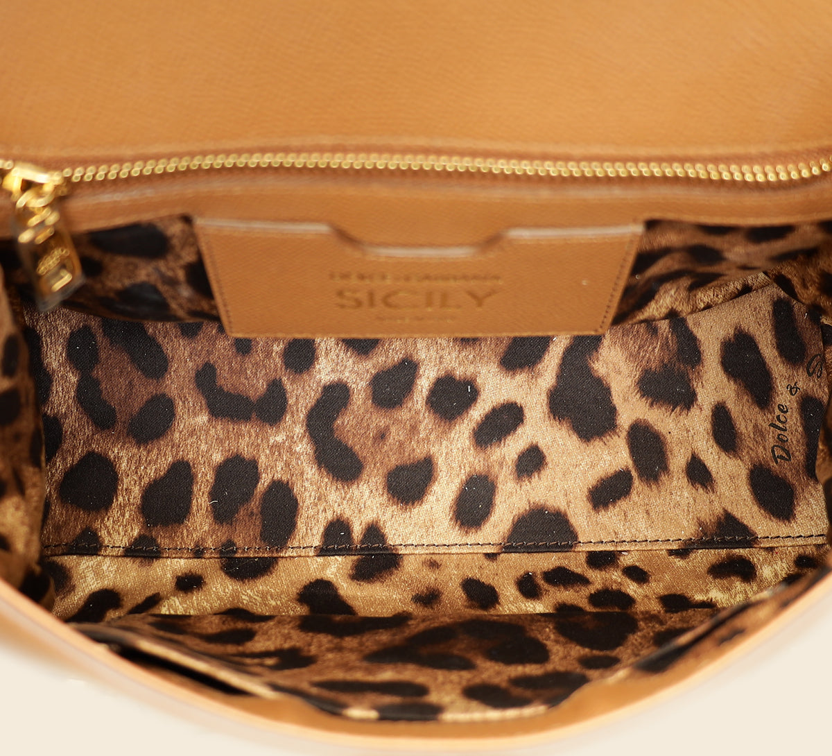 Dolce & Gabbana Brown Sicily Dauphine Medium Flap Bag