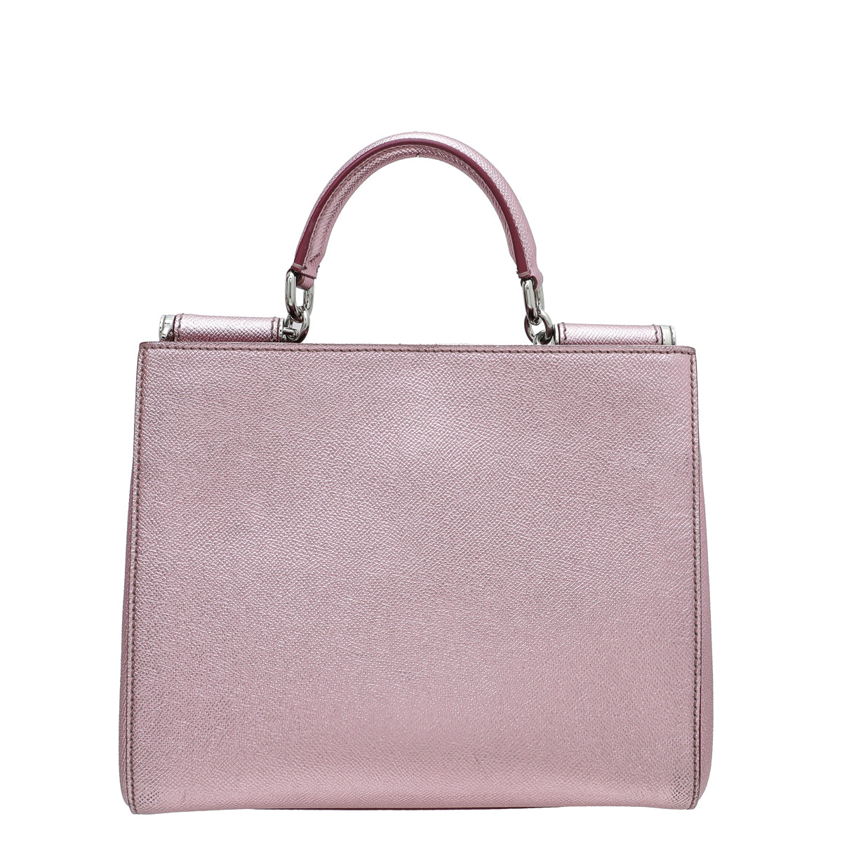 Dolce & Gabbana Metallic Mauve Sicily Shopper Medium Bag