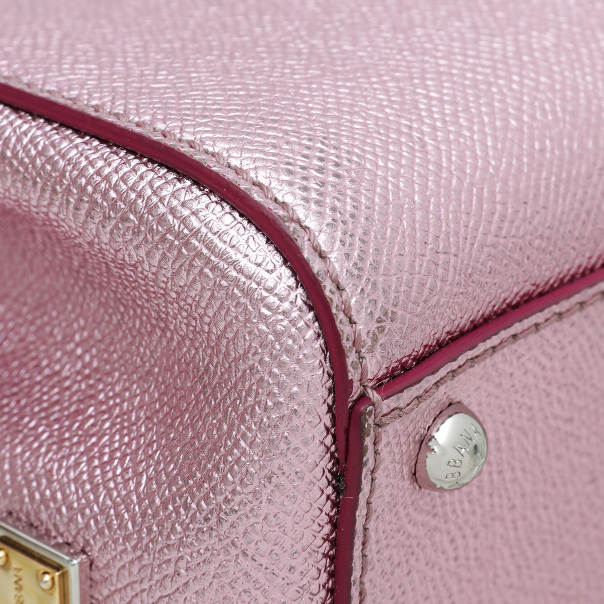 Dolce & Gabbana Metallic Mauve Sicily Shopper Medium Bag