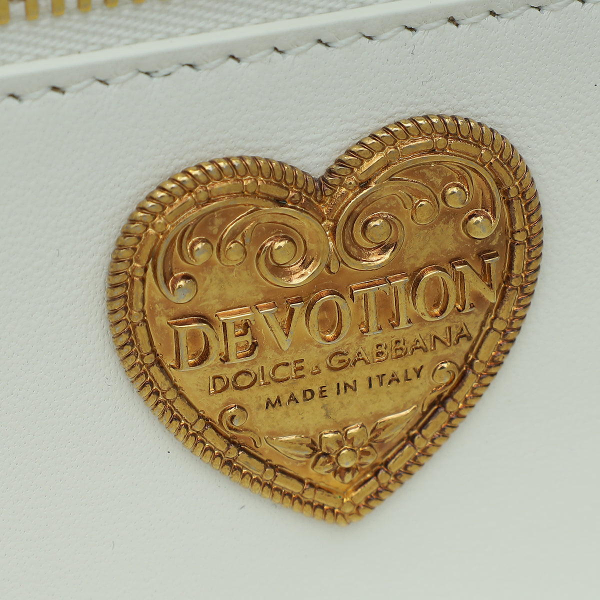 Dolce & Gabbana White Devotion Large Flap Chain Bag