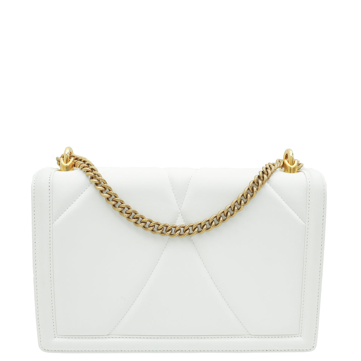 Dolce & Gabbana White Devotion Large Flap Chain Bag