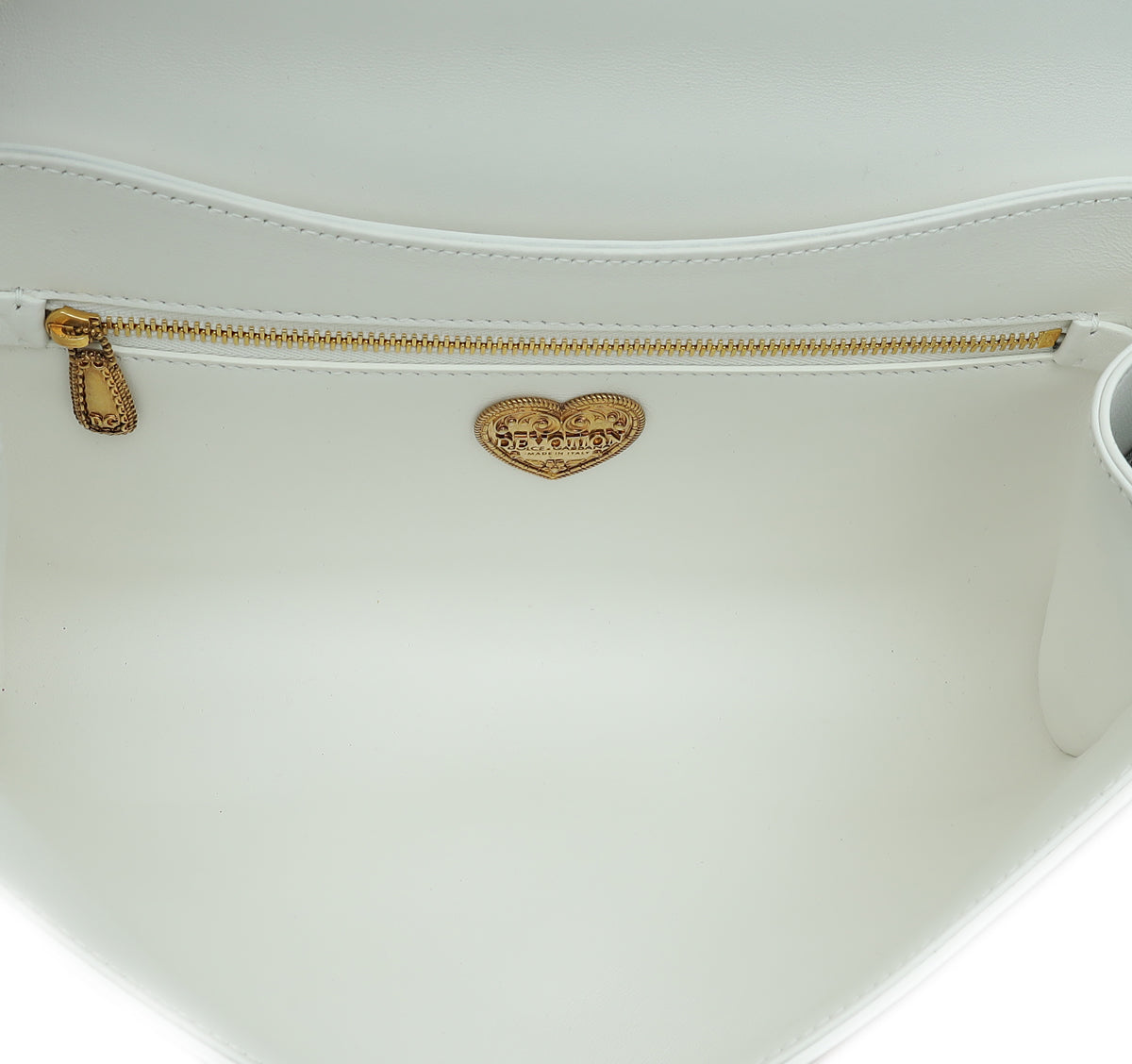 Dolce & Gabbana White Devotion Large Flap Chain Bag