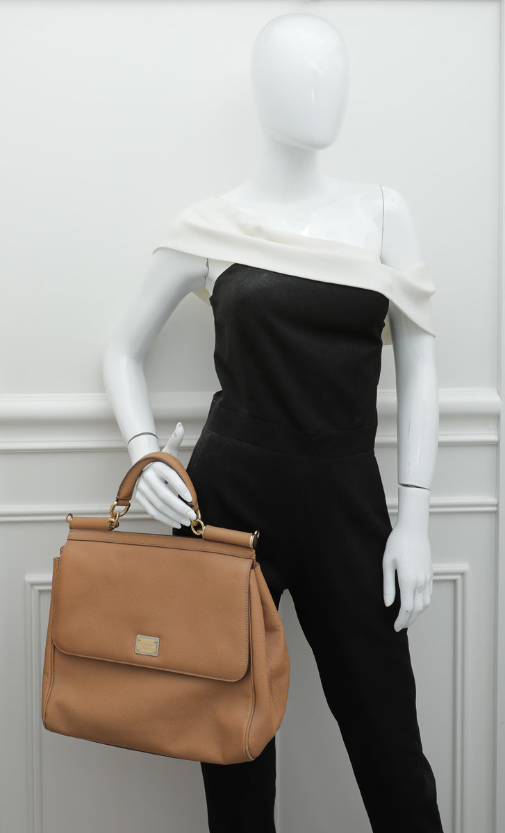 Dolce & Gabbana Caramel Dauphine Sicily Large Bag