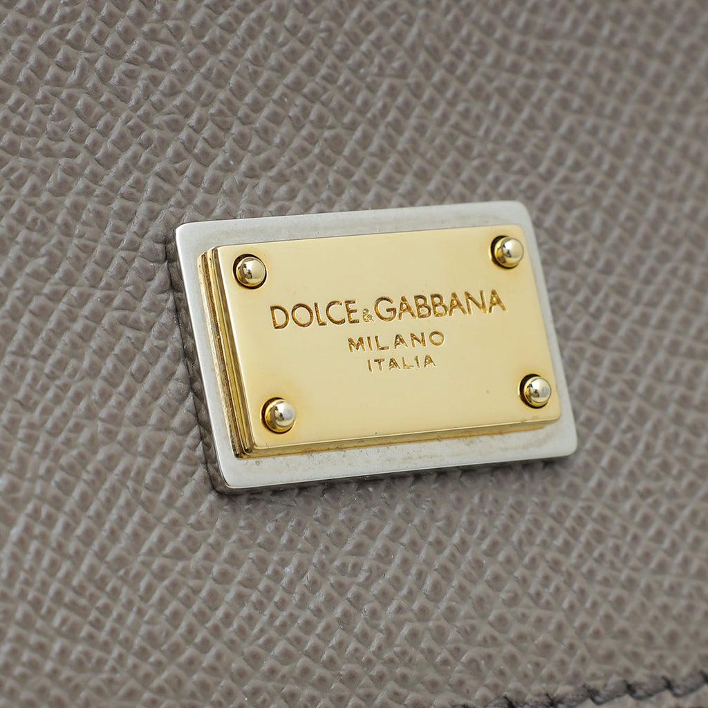 Dolce & Gabbana Etoupe Dauphine Sicily Medium Bag