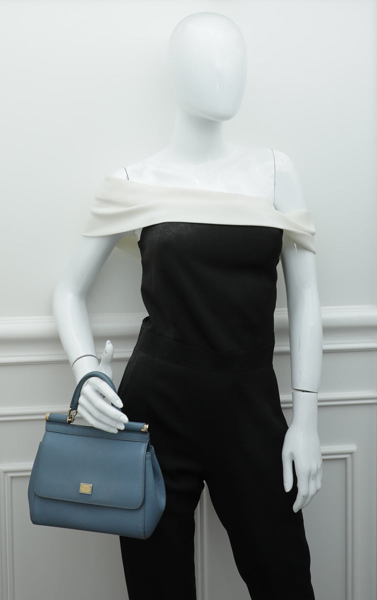 Dolce & Gabbana Pale Blue Dauphine Sicily Small Bag