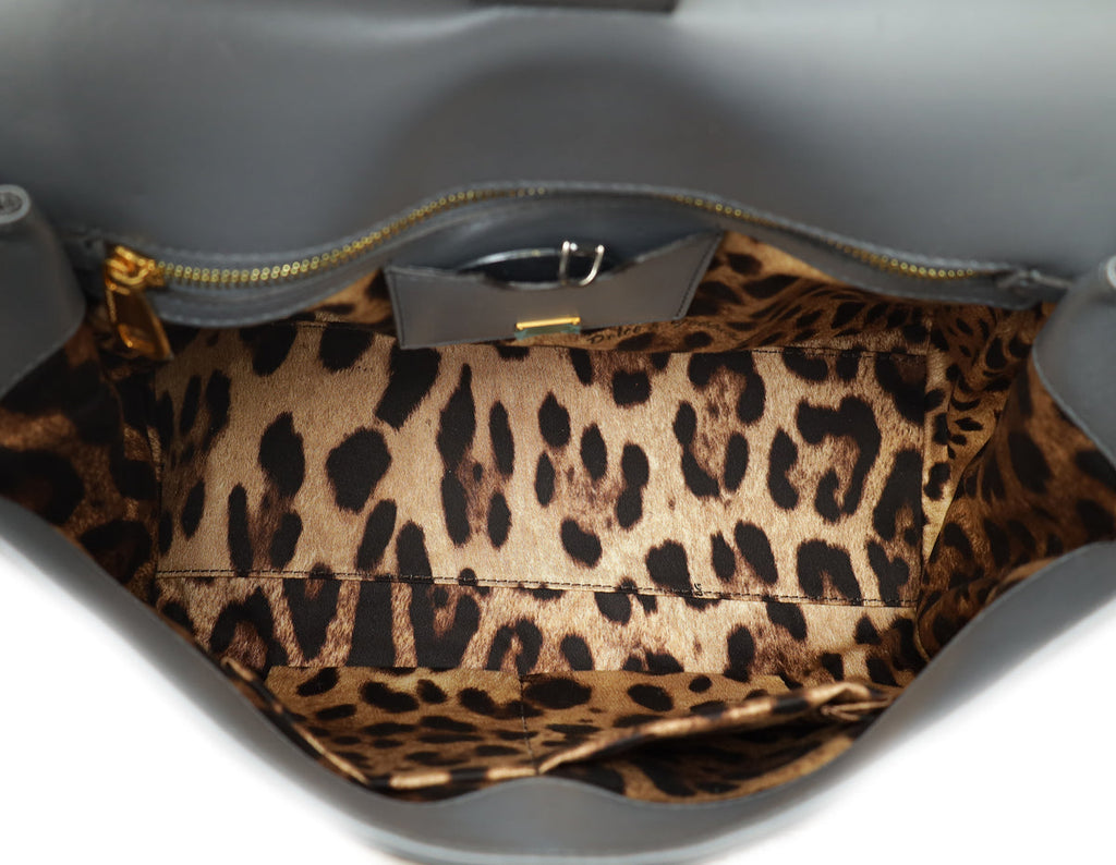 Dolce & Gabbana Grey Python Sicily Large Satchel Bag