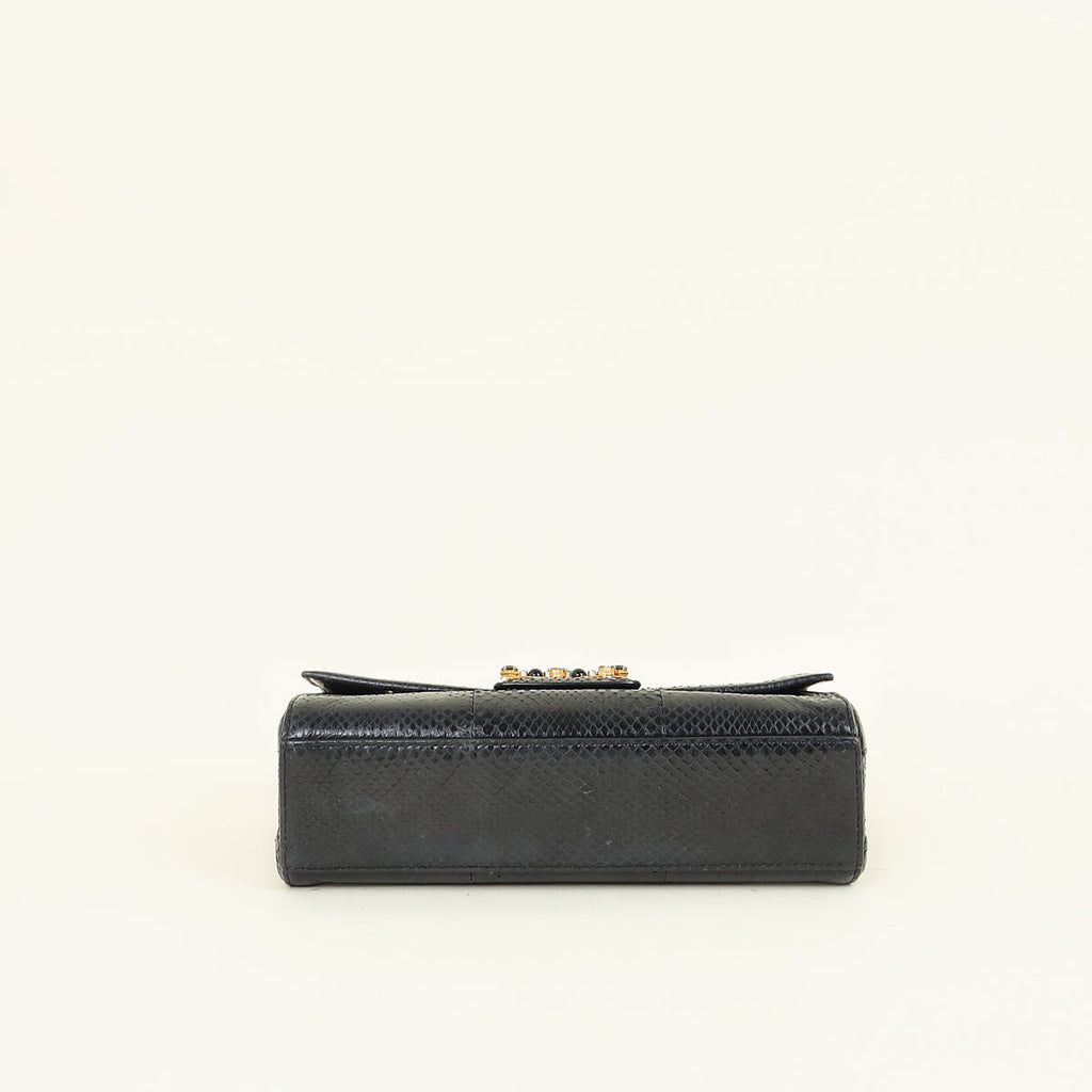 Dolce & Gabbana Black Millennials Python Flap Chain Bag