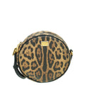 Dolce & Gabbana Bicolor Leopard Print Glam Round Crossbody Bag