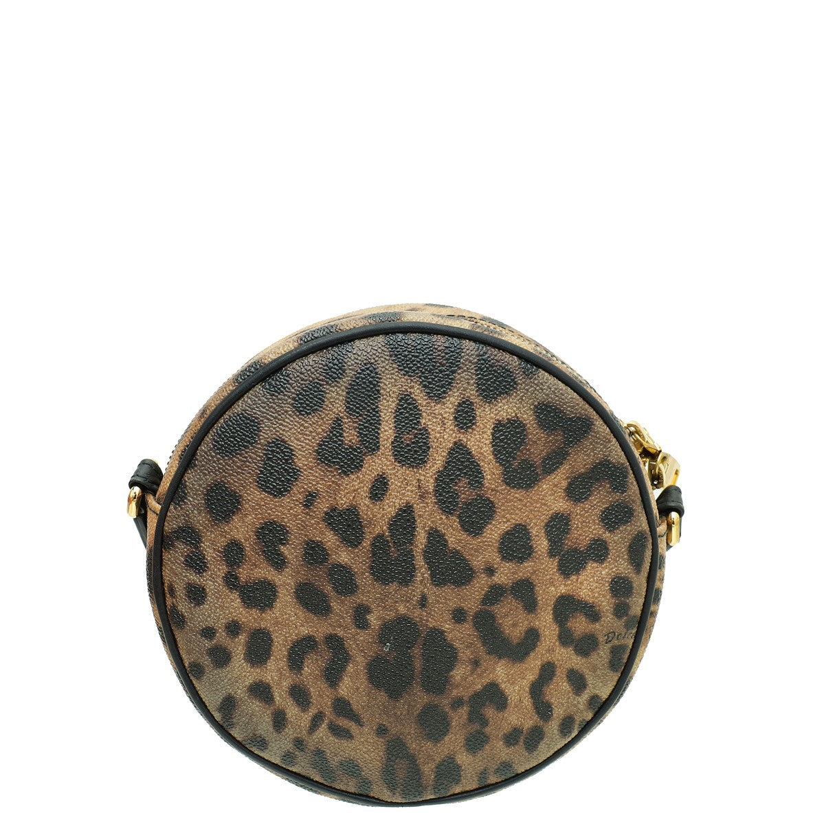 Dolce & Gabbana Bicolor Leopard Print Glam Round Crossbody Bag