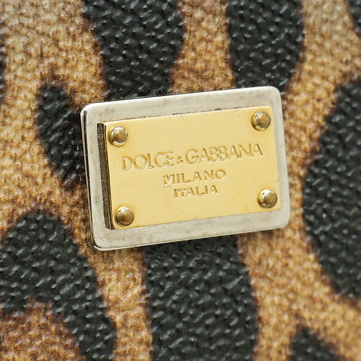 Dolce & Gabbana Bicolor Leopard Print Glam Round Crossbody Bag
