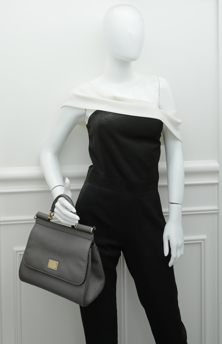 Dolce & Gabbana Grey Dauphine Sicily Medium Bag