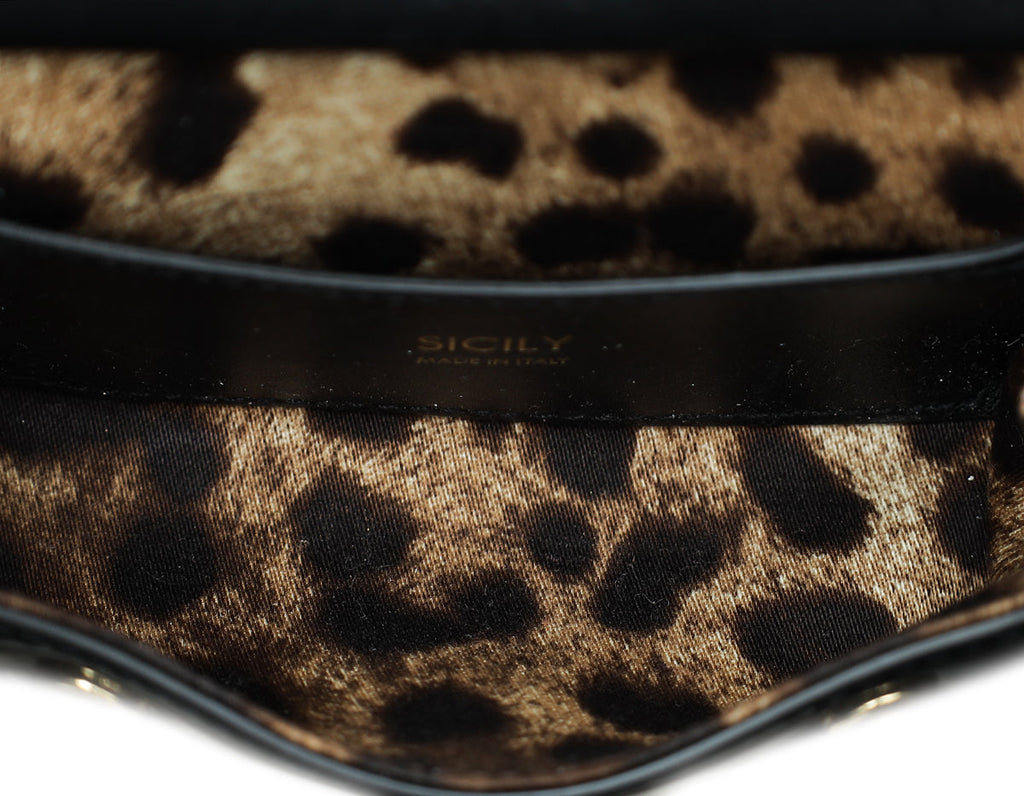 Dolce & Gabbana Black Kim Sicily Micro Crossbody Bag