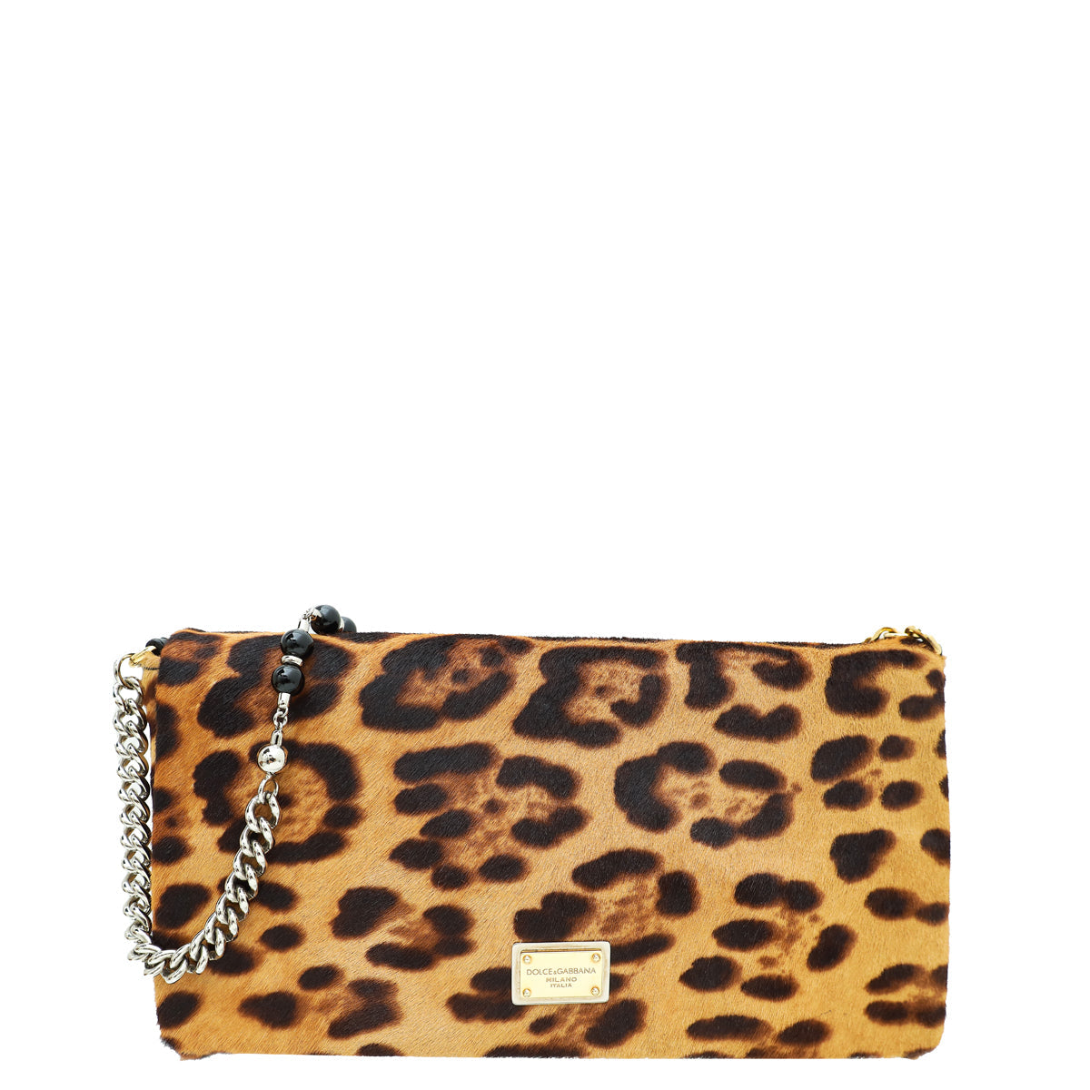 Dolce & Gabbana Bicolor Leopard Calf Hair Miss Charles Flap Bag