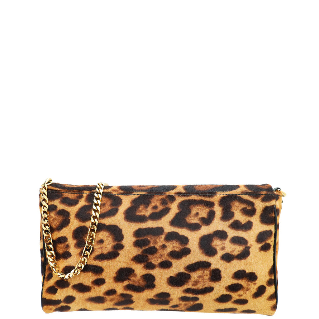 Dolce & Gabbana Bicolor Leopard Calf Hair Miss Charles Flap Bag
