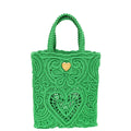 Dolce & Gabbana Green Small Cordonetto Lace Beatrice Tote Bag
