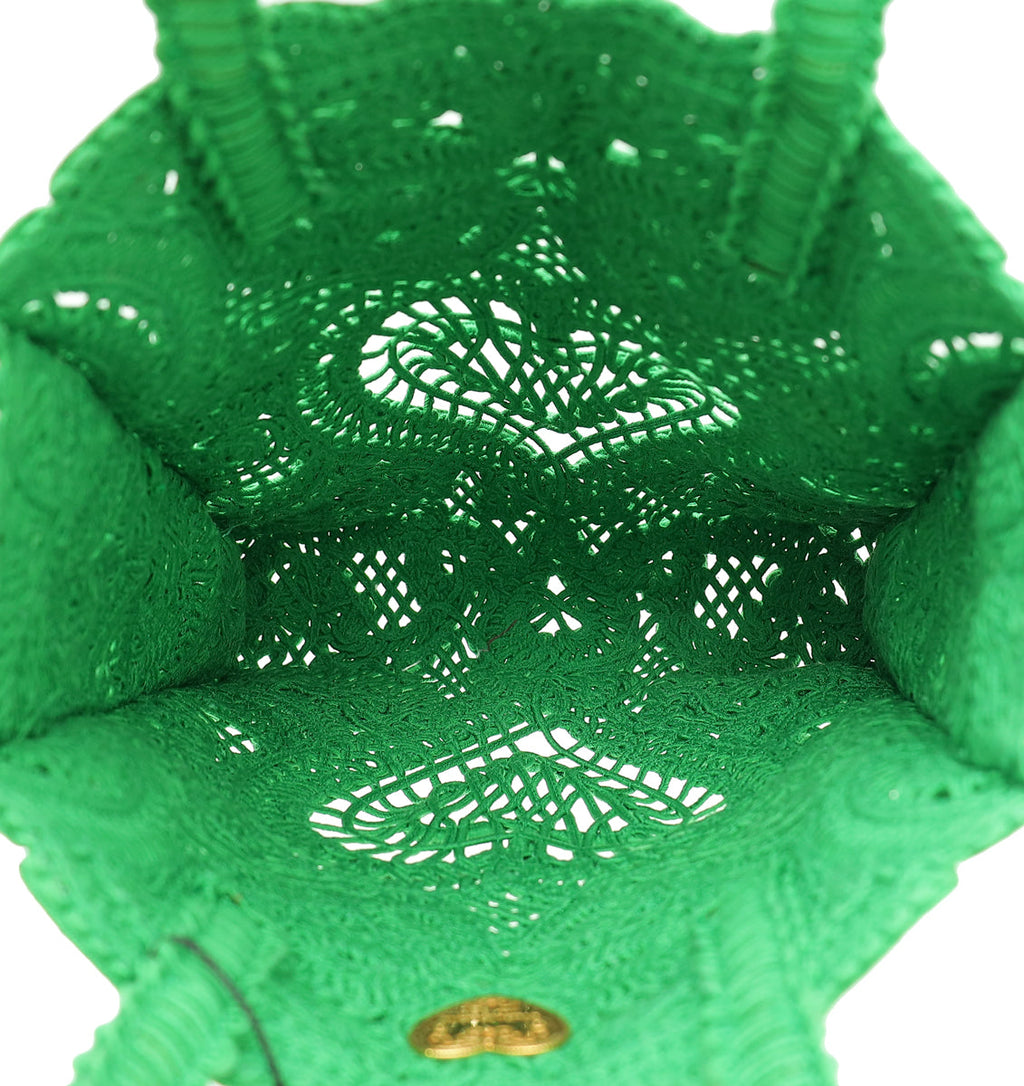 Dolce & Gabbana Green Small Cordonetto Lace Beatrice Tote Bag