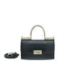 Dolce & Gabbana Black Lizard 90's Sicily Crystal Top Handle Bag