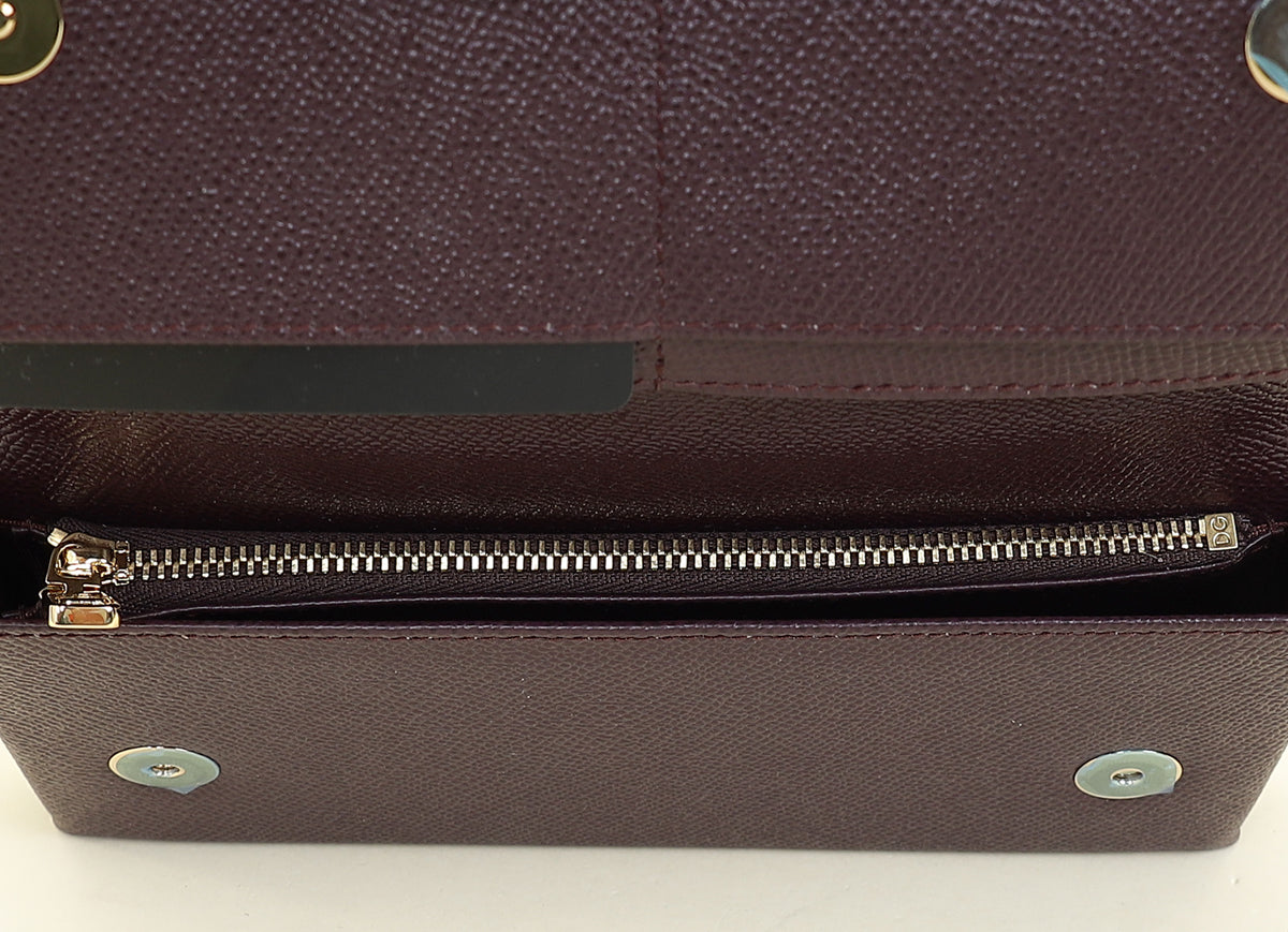Dolce & Gabbana Burgundy Sicily Phone Chain Bag
