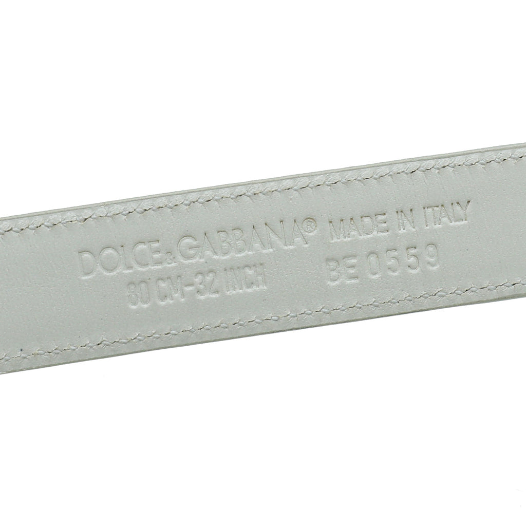 Dolce & Gabbana White Heritage Sicily Charm Belt