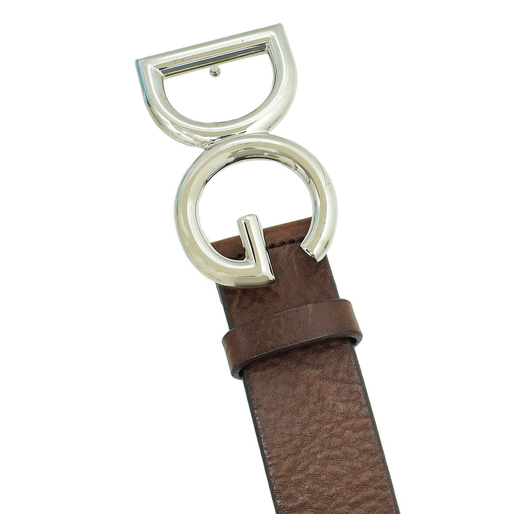 Dolce & Gabbana Brown DG Buckle Belt 36