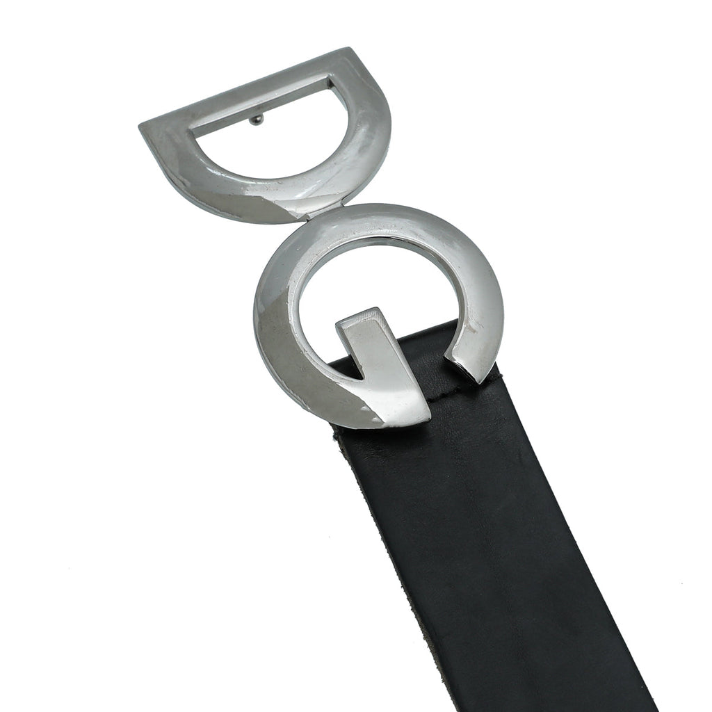 Dolce & Gabbana Black DG Buckle Belt 36 W/ 3 Additional Holes