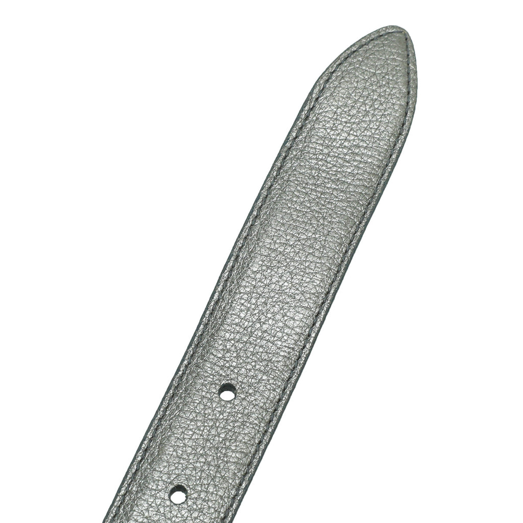 Dolce & Gabbana Metallic Silver Metal Logo Buckle Belt 32