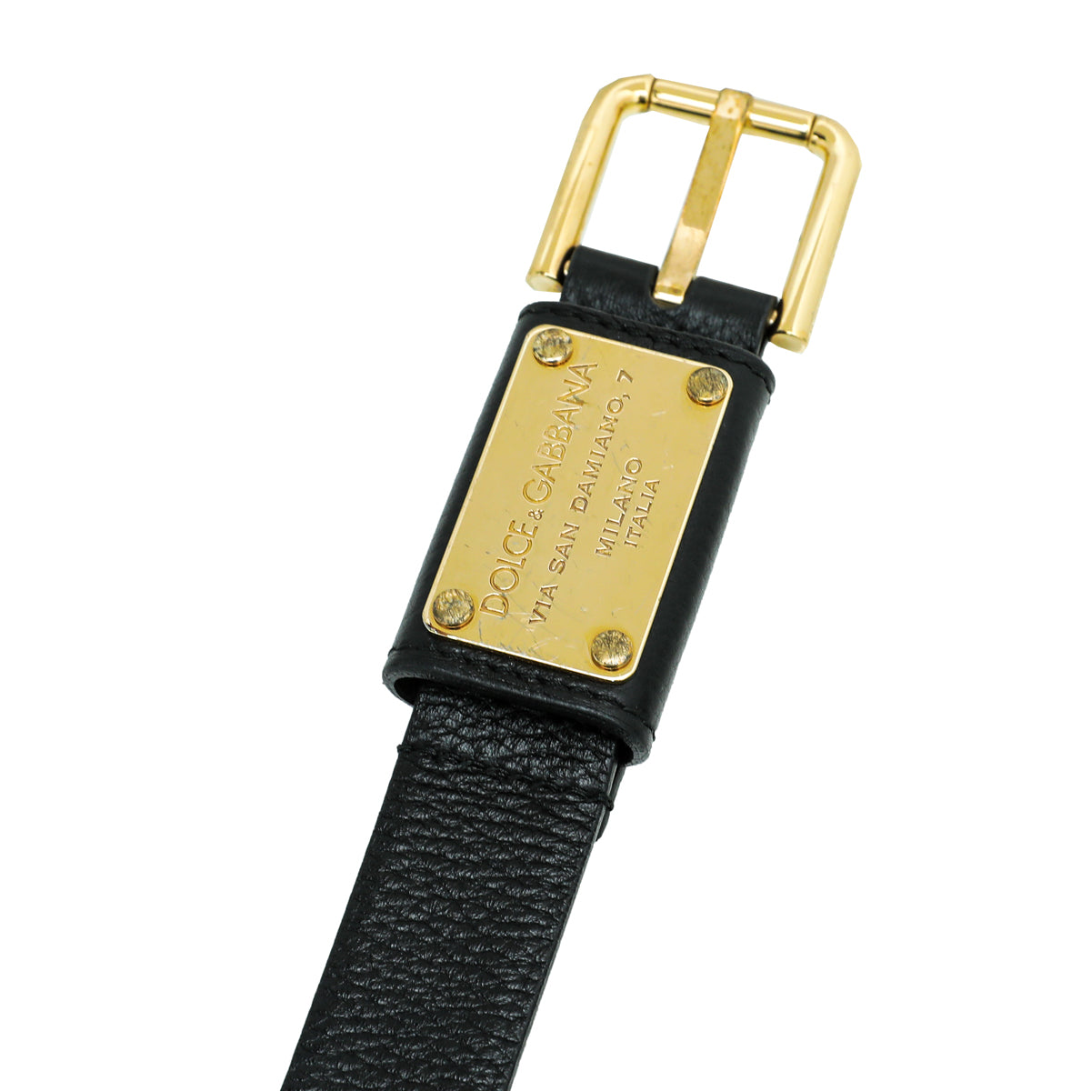 Dolce & Gabbana Black Metal Logo Buckle Belt 32